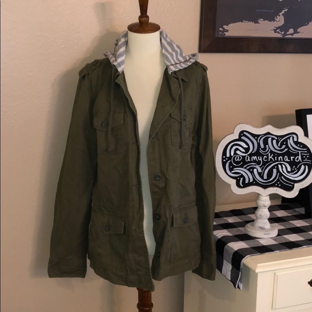 Gap Olive Green Utility Style Lined Jacket